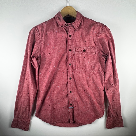 Scotch & Soda Men's Casual Maroon Button-Down Shirt - Picture 1 of 13